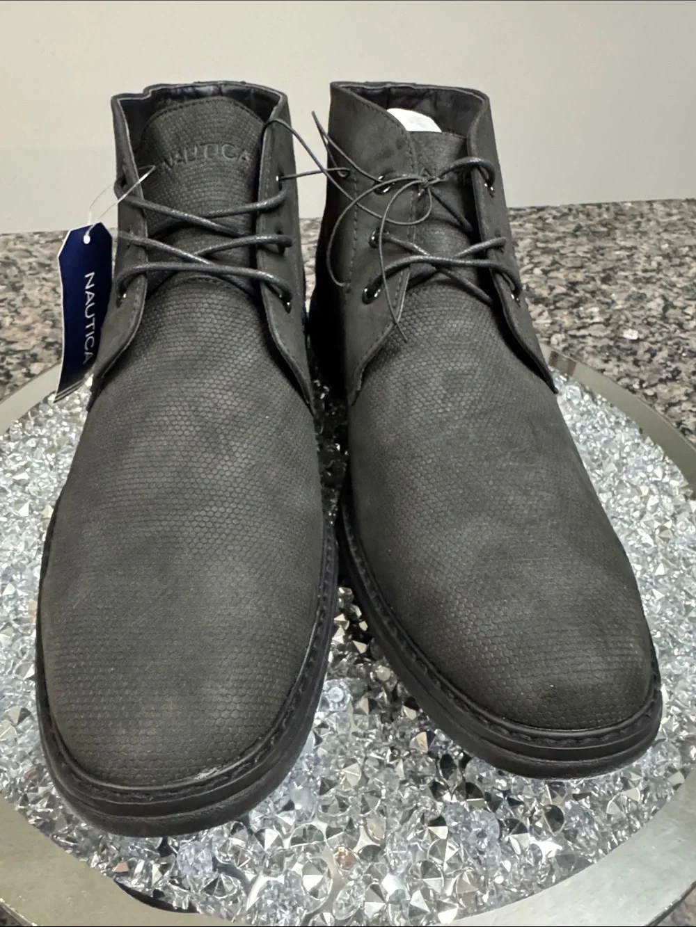 Nautica Men's Black Chukka Boot - Sleek Lace-Up Casual NEW 13